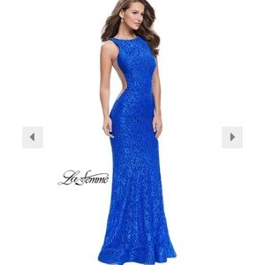 Royal Blue La Femme Prom Dress